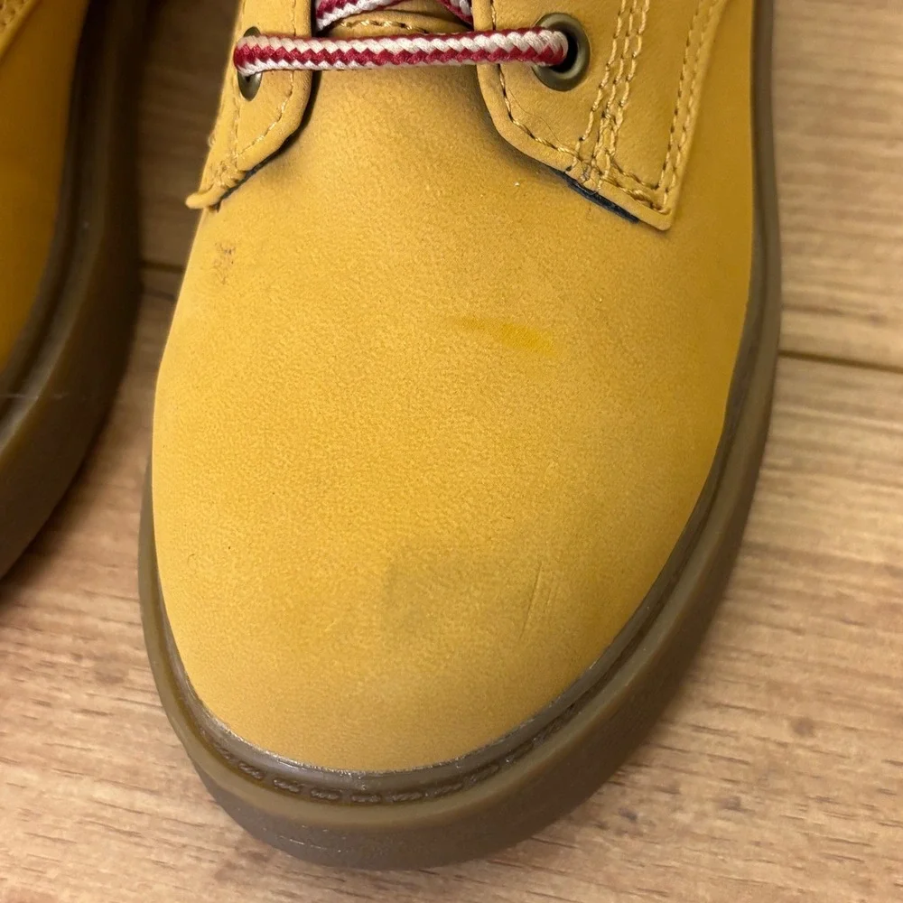 STEVE MADDEN JJumble Combat Boots Tan Kids Size 2 Side Zip Lace Up Low Heel